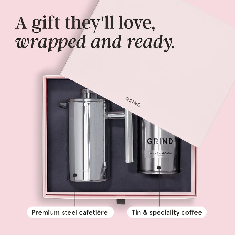 Cafetière Gift Set - Silver Tin image